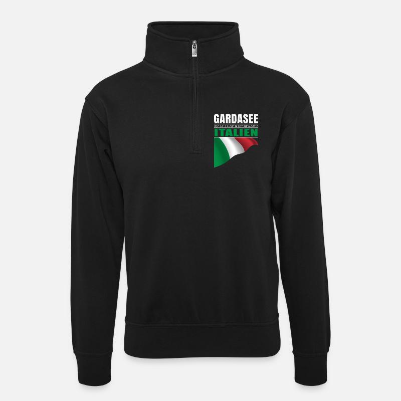 Lac de Garde - Sweat col montant zippé unisexe - noir