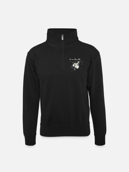 Klassisches Trommeldiagramm - Unisex Pullover mit Zip-Kragen - Schwarz