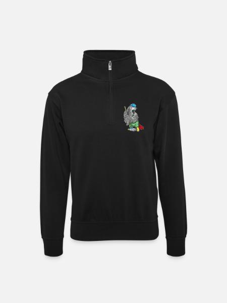 Parrot Cleaner Mop Cleaning - Unisex sweater with zip collar - black