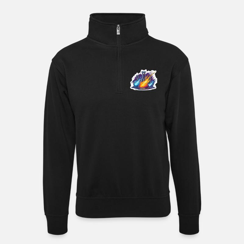 Labor-Geek-Quadrantiden-Meteorregen-Laborexperiment - Unisex Pullover mit Zip-Kragen - Schwarz