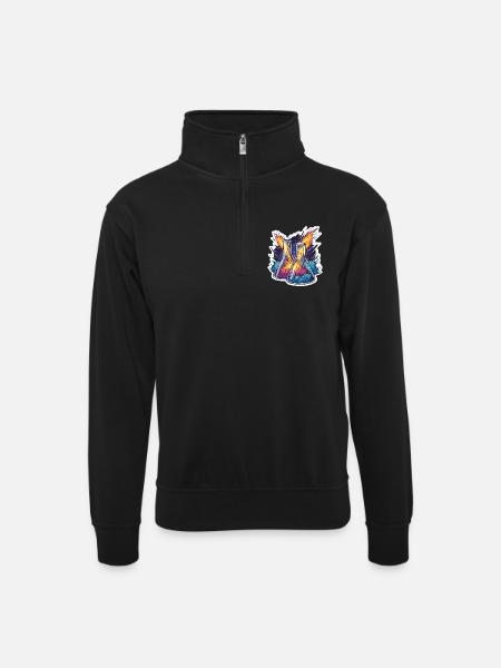 Lab Geek Bildungsquadrantid Meteorstrom-Erlebnis - Unisex Pullover mit Zip-Kragen - Schwarz
