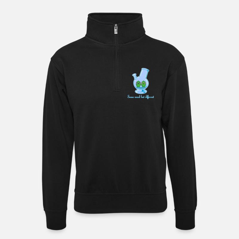 Même weed mais différent - Sweat col montant zippé unisexe - noir