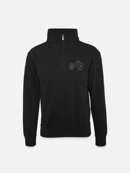 MTB Fully - Unisex Pullover mit Zip-Kragen - Schwarz