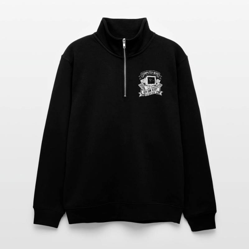 Ich bin Root Computer Nerd Unisex Pullover mit Zip-Kragen