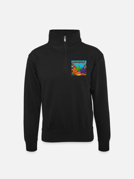 Starfish Gang Underwater Starfriends - Unisex sweater with zip collar - black