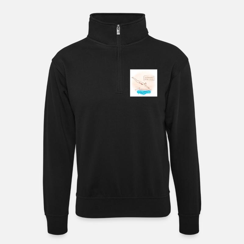 Beckenrand Rebellion  - Unisex Pullover mit Zip-Kragen - Schwarz