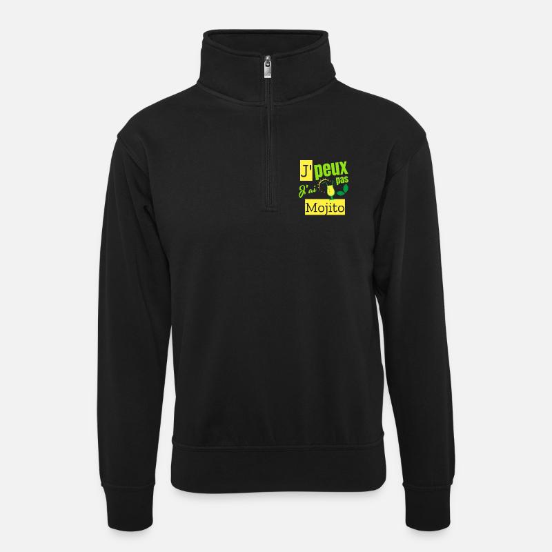 Je peux pas j’ai mojito - Sweat col montant zippé unisexe - noir