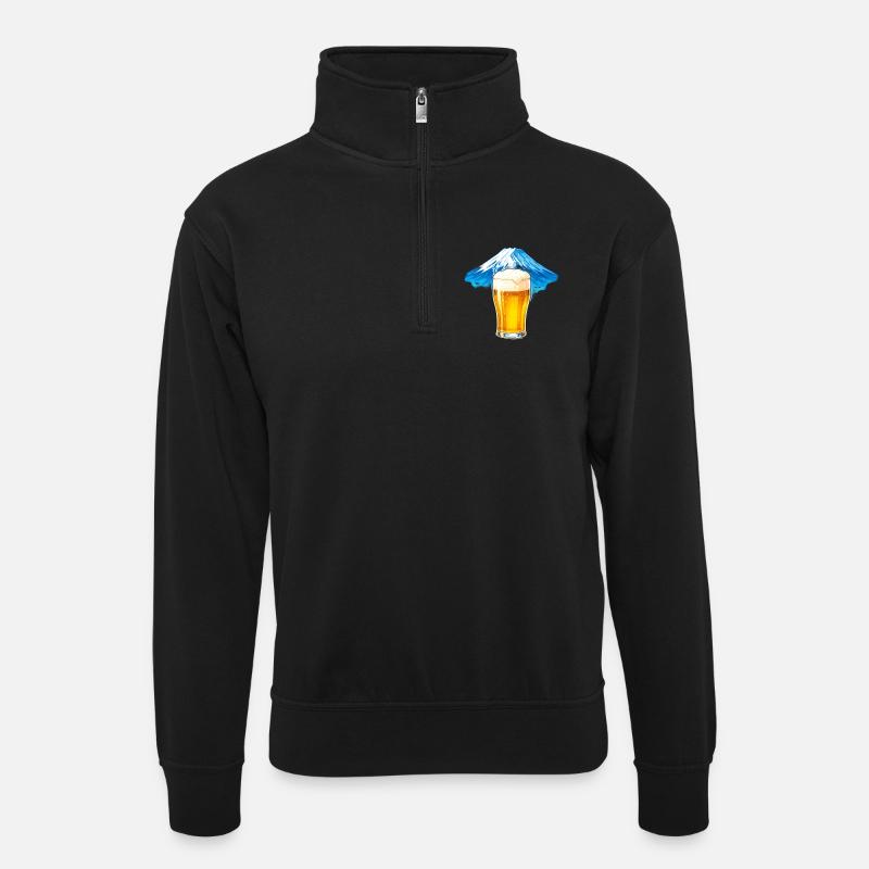 Beer Summit Panorama - Unisex sweater with zip collar - black