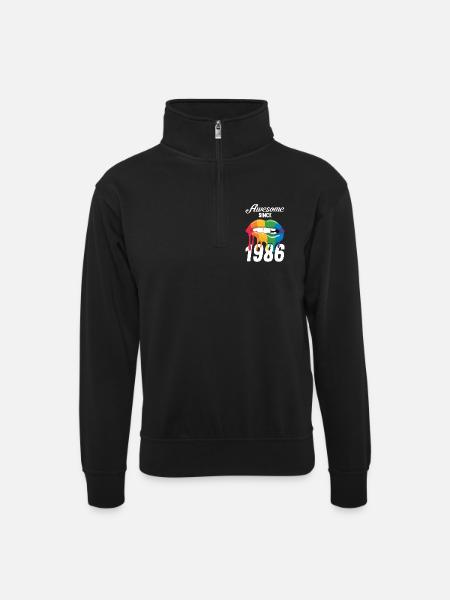 Rainbow Lips 1986 - Sweat col montant zippé unisexe - noir