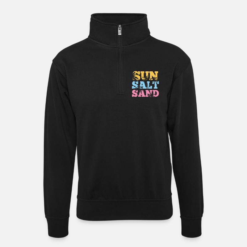 Été - Soleil, sel et sable - Sweat col montant zippé unisexe - noir
