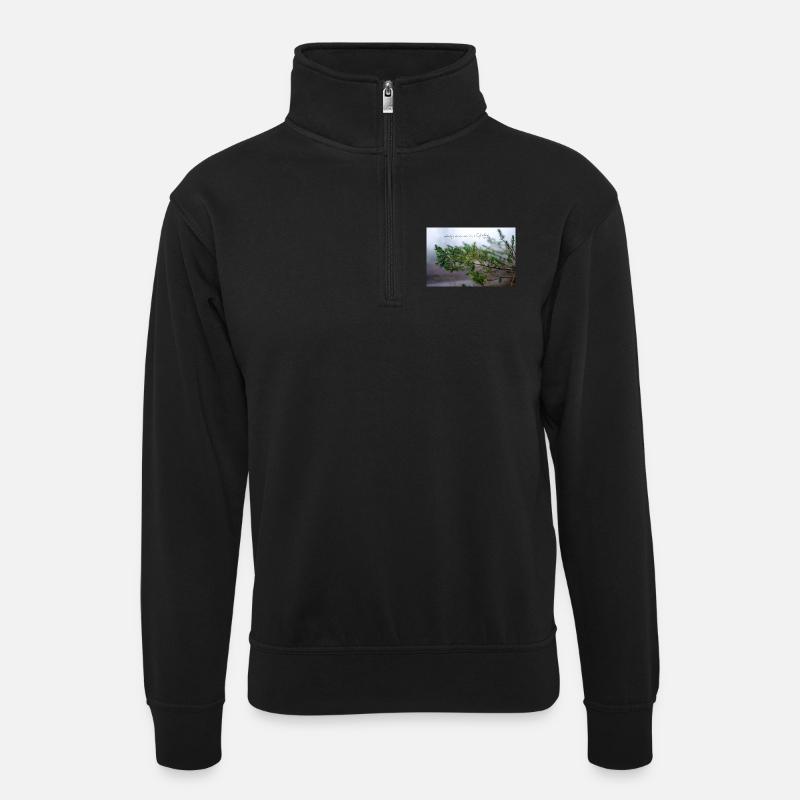 fabiolous world Regenzeit - Unisex Pullover mit Zip-Kragen - Schwarz