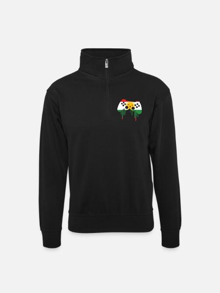 Drapeau de jeu kurde - Sweat col montant zippé unisexe - noir