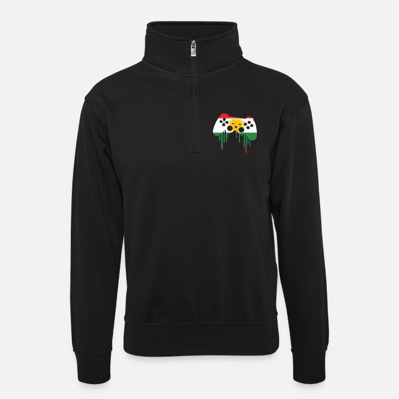 Drapeau de jeu kurde - Sweat col montant zippé unisexe - noir