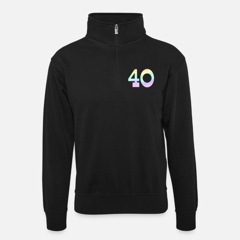 40 pastell farben - Unisex Pullover mit Zip-Kragen - Schwarz