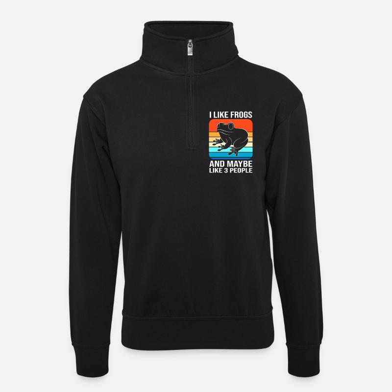 Grenouille arboricole - Sweat col montant zippé unisexe - noir