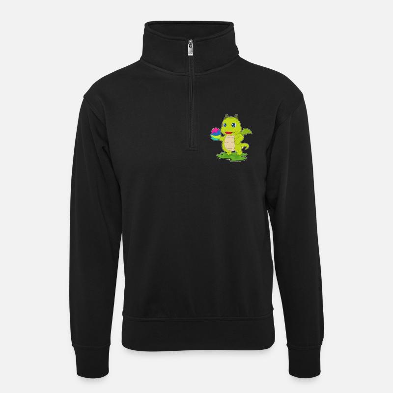 Œuf de Pâques du Dragon - Sweat col montant zippé unisexe - noir