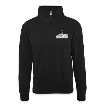 Germ of life on cracks - Unisex sweater with zip collar - black - Front