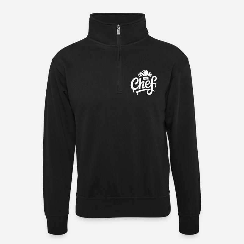 Chef-logoets bogstaver - Unisex-sweatshirt med zipkrave - sort