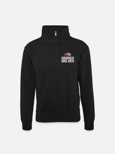 Sugarholic Donuts Since Birth - Unisex sweater with zip collar - black