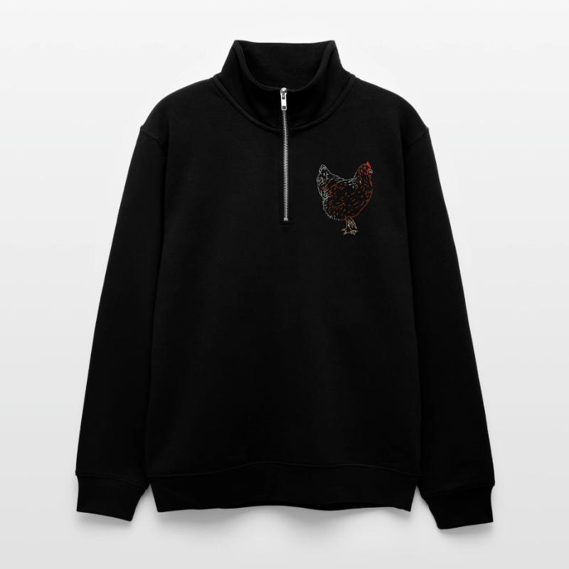 Unisex Pullover mit Zip-Kragen
