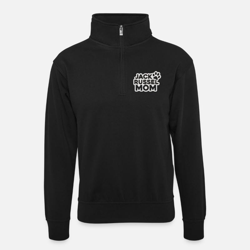 Jack Russell Maman - Sweat col montant zippé unisexe - noir