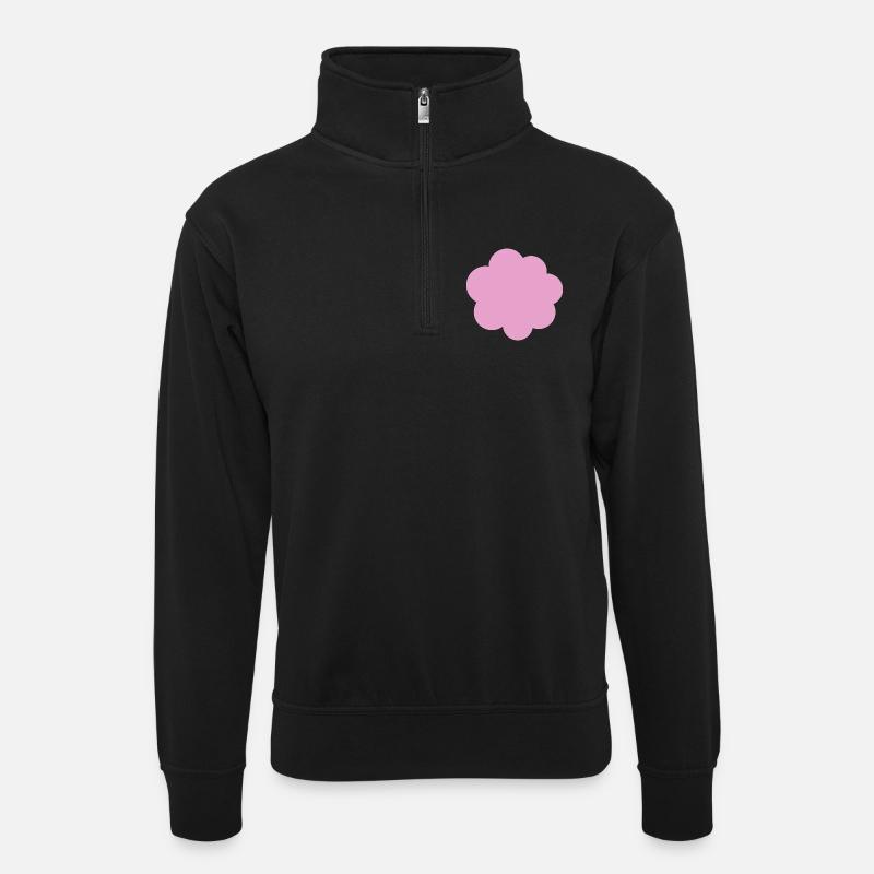 Kaninchenschwanz - Unisex Pullover mit Zip-Kragen - Schwarz