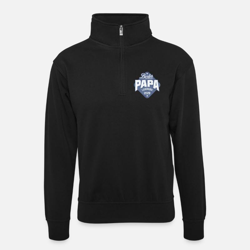 Bester Papa 2026 - Unisex Pullover mit Zip-Kragen - Schwarz