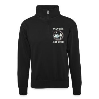 Reste sauvage Dors dehors - Sweat col montant zippé unisexe - noir - Devant