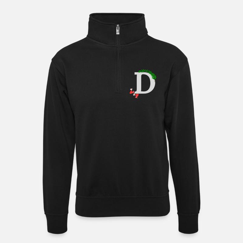 D - Sweat col montant zippé unisexe - noir