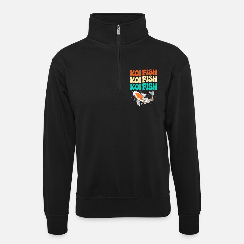 Poisson koi carpe koi koi - Sweat col montant zippé unisexe - noir