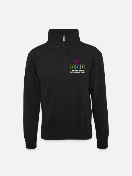 Gaming Computer Gamer Gaming Gamer - Unisex sweater with zip collar - black