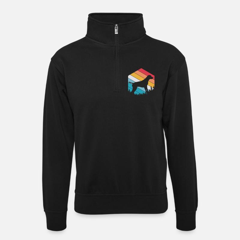 German Pointer Hund Deutsch Kurzhaar - Unisex Pullover mit Zip-Kragen - Schwarz