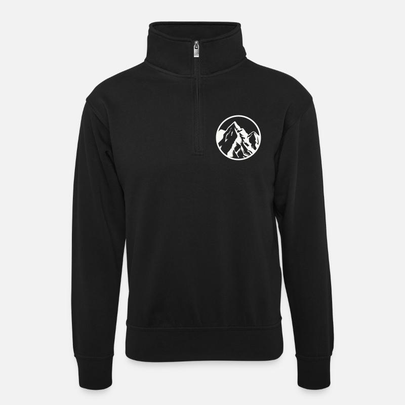 Kreis Berggipfel Berge - Unisex sweater with zip collar - black