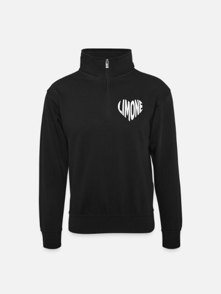 Lime Heart Design - Unisex sweater with zip collar - black