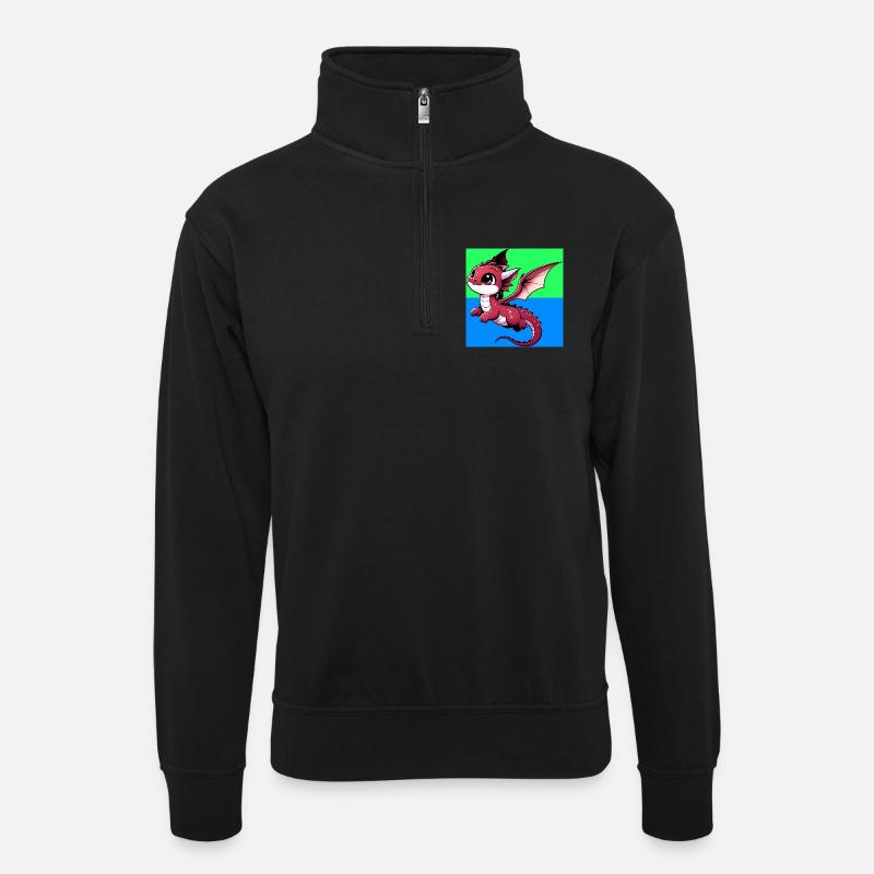 dragon - Sweat col montant zippé unisexe - noir