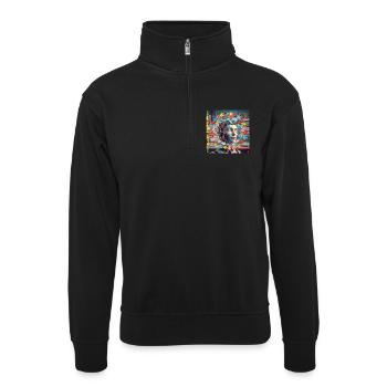 Android avec satellites cérébraux - Sweat col montant zippé unisexe - noir - Devant