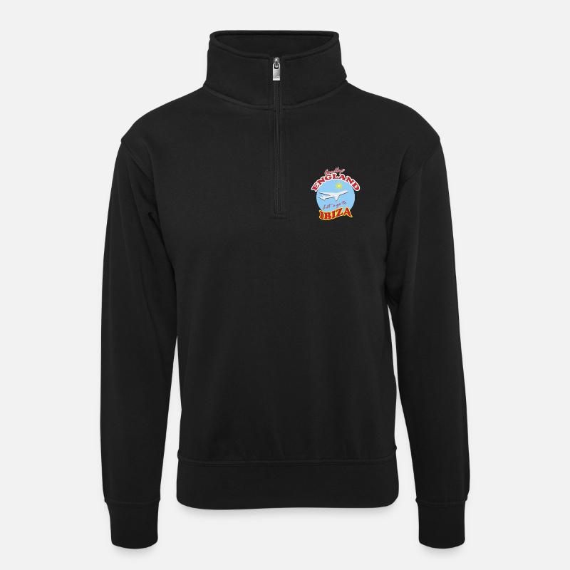 Adieu l’Angleterre. Allons à Ibiza. - Sweat col montant zippé unisexe - noir