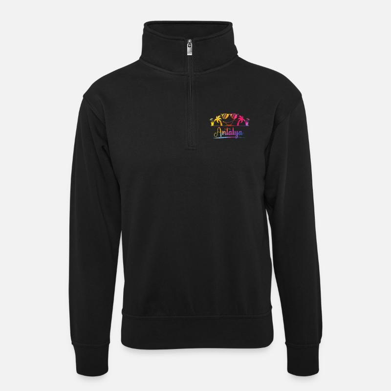 Plage d’Antalya Soleil - Sweat col montant zippé unisexe - noir