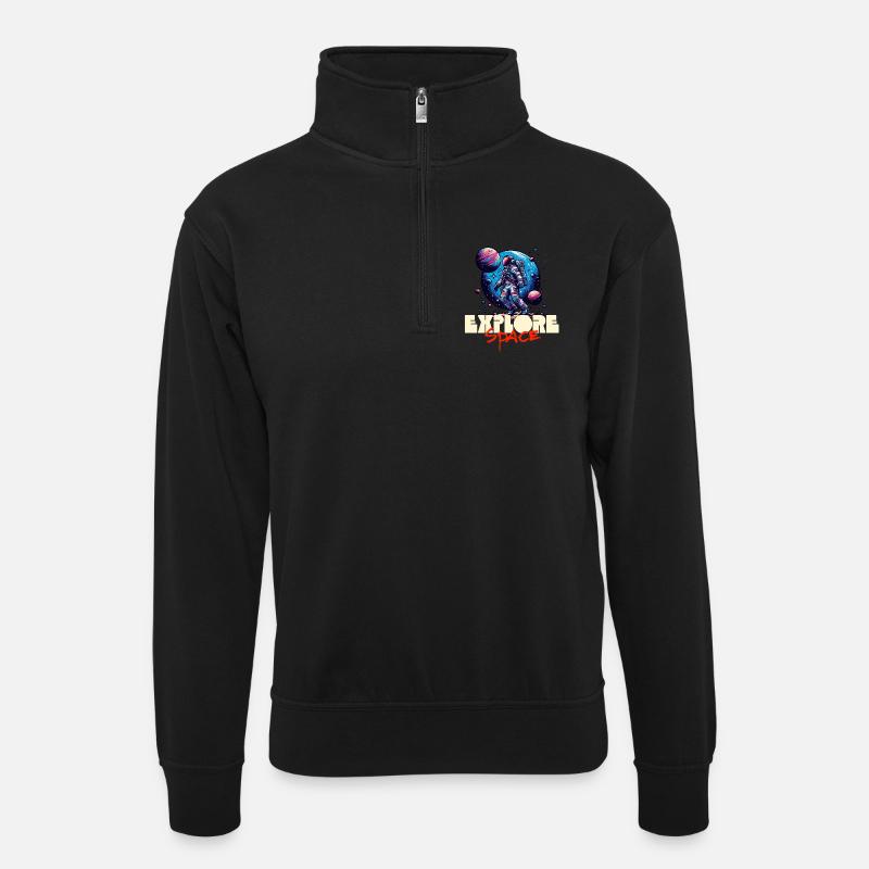 Explorer Space Astronaut - Sweat col montant zippé unisexe - noir
