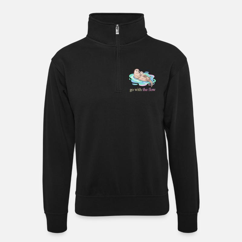 Optez pour le Flow Otter Duo - Sweat col montant zippé unisexe - noir
