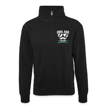 Cool Dad Club, Lustiges Vatertag Papa Hoodie - Unisex Pullover mit Zip-Kragen - Schwarz - Vorne