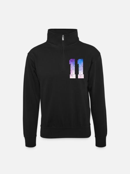 Issue 11 – 11th Anniversary Gift - Unisex sweater with zip collar - black