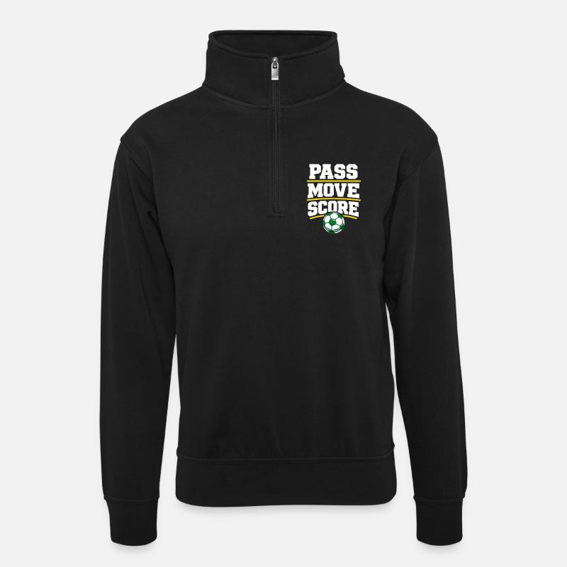 Fußballtraining Jugend-sport-trainer - Unisex Pullover mit Zip-Kragen - Schwarz