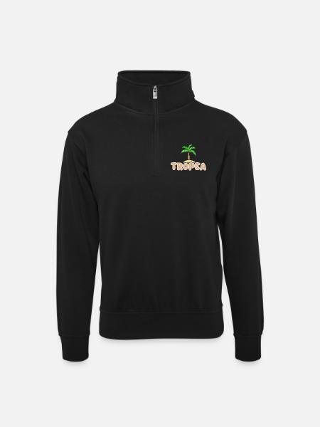 Tropea comme fête - Sweat col montant zippé unisexe - noir