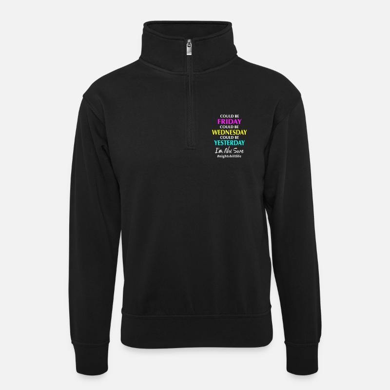 Night Shift Hospital Nursing Nurse - Unisex sweater with zip collar - black