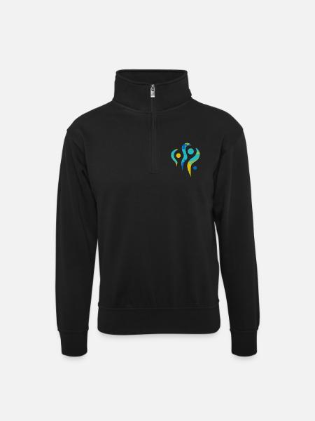 Yoga design_24 - Unisex sweater with zip collar - black