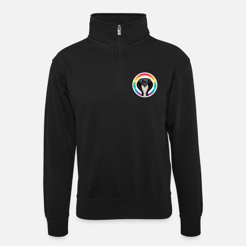 Royal Cobra Rainbow Retro Eyeglasses - Unisex sweater with zip collar - black