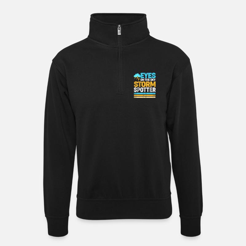 Météorologue Météorologue Météo - Sweat col montant zippé unisexe - noir