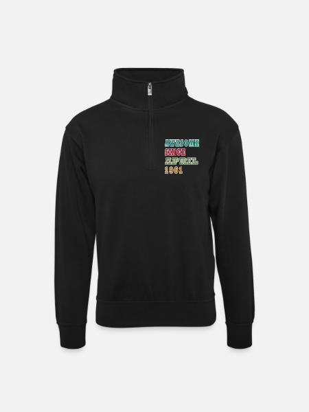 Brilliant since April 1961 - Unisex sweater with zip collar - black