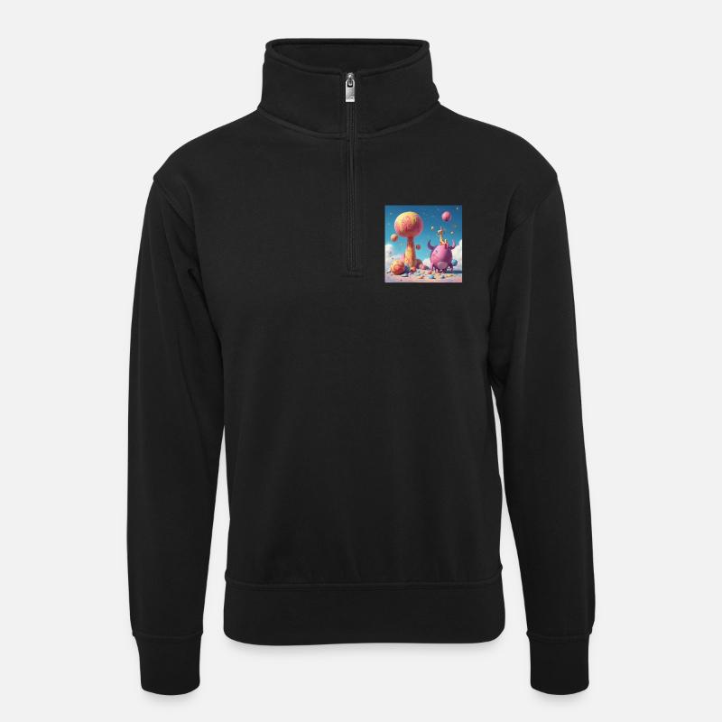 Amis de la planète pastel - Sweat col montant zippé unisexe - noir